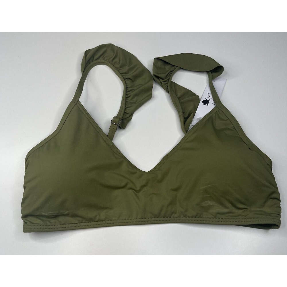 NWT Kingdom & State Padded Bikini Top Swimsuit Size Large Women’s Green